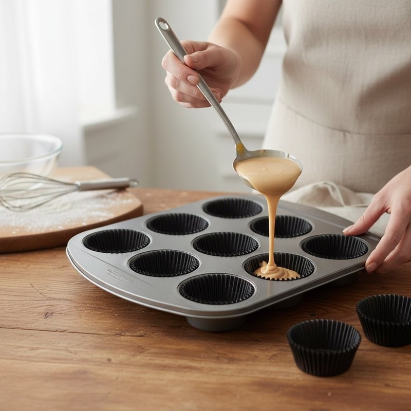 Chef Craft 50 Count Cupcake Liners Muffin Size Baking Cups - Black gallery