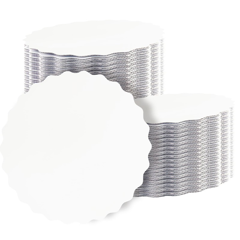 White Wave Cake Boards 11 Inch Round Circles Base Food-Grade Cardboard 15 PCS