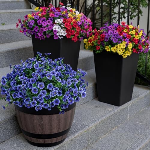 Lnoicy Bundles Artificial Flowers for Outdoor Fake Plants for Spring 20 7 Color gallery