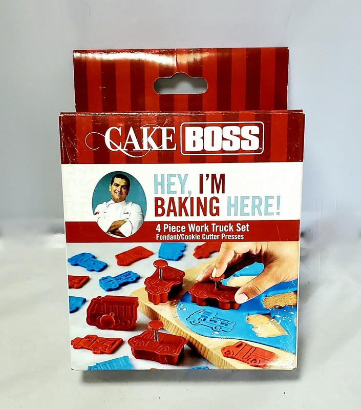 Cake Decorating Tools Set Cake Boss 4 Piece Work Truck Fondant Cookie Press NEW