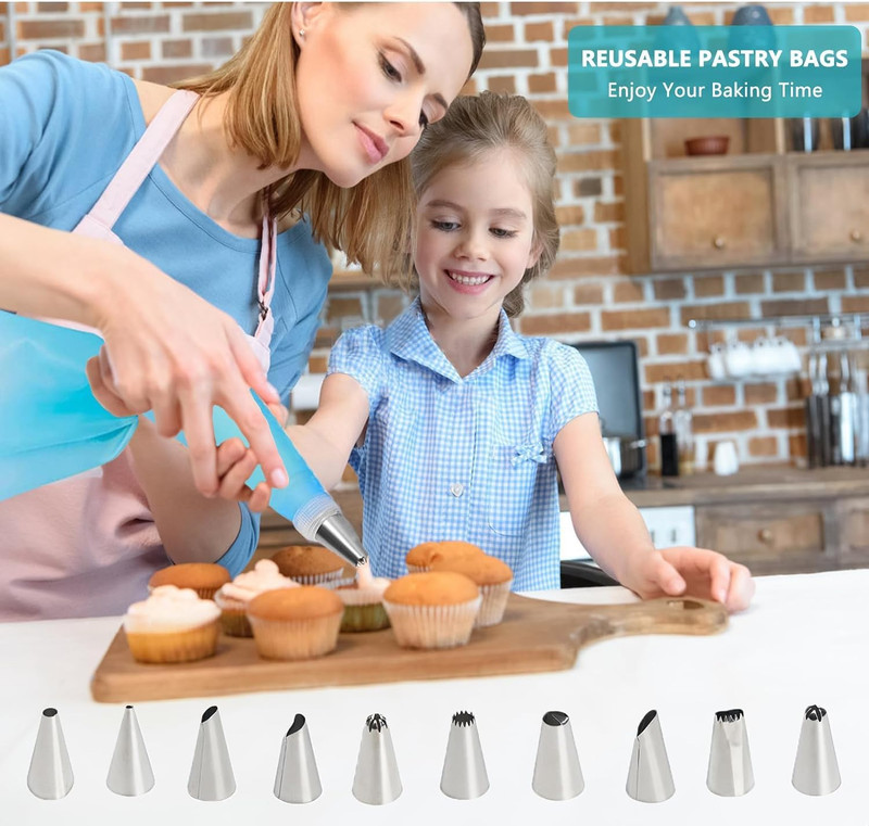 Piping Bags and Tips Set, 120 Pcs Cake Decorating Kit with 100 Disposable Piping gallery