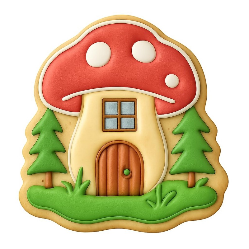 Woodland Mushroom Cottage Cookie Cutter & Stamp - 4x3 Fun Kitchen Baking gallery