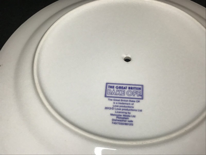 NWOT w/Box The Great British Bake Off 2Tier Cake Desserts Stand Porcelain Plates gallery