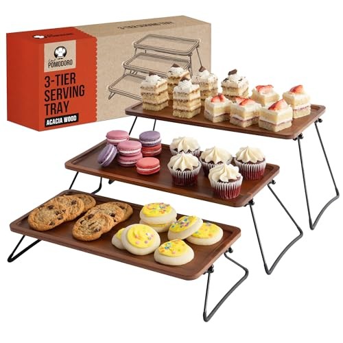 Tiered Serving Trays & Platters with Non-Slip Base for Food Display gallery