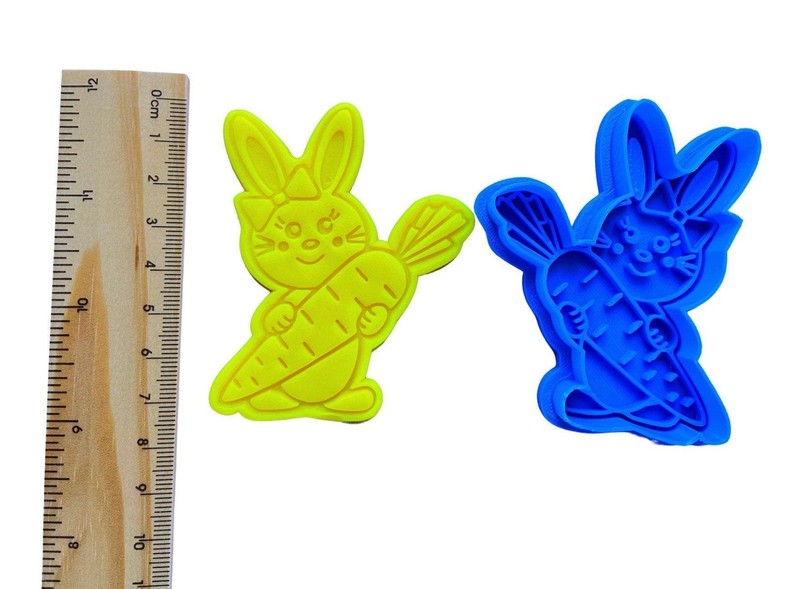 Easter boy girl bunny Cookie Cutter and stamp Fondant Embosser Bake tool Clay to gallery