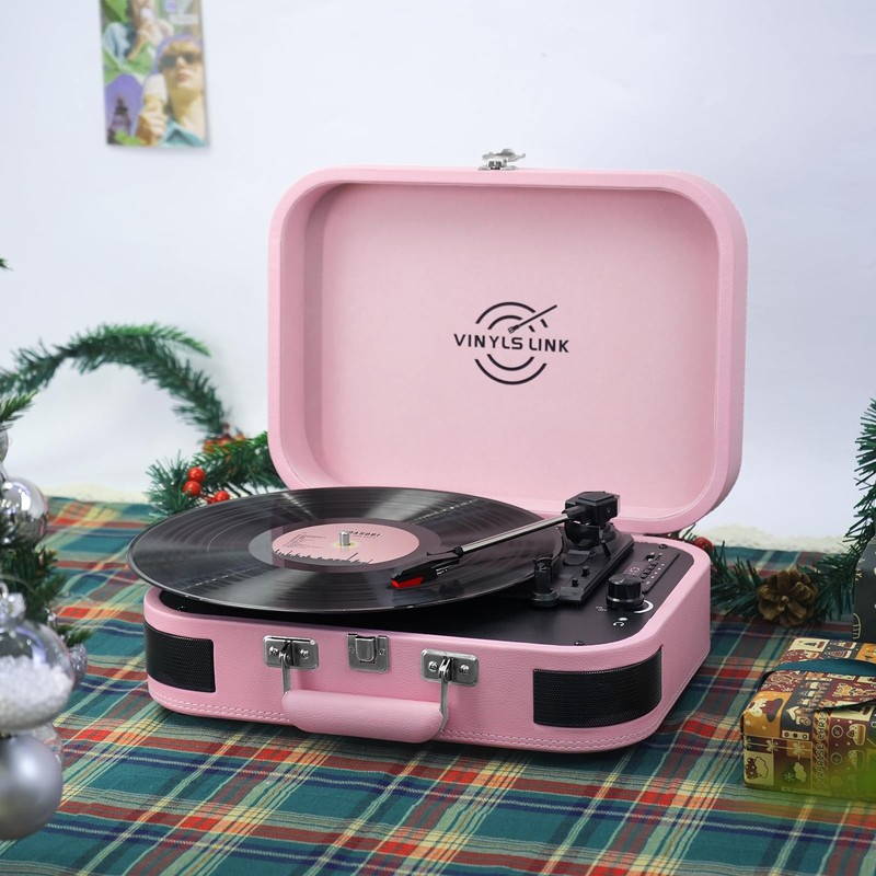 Vinyls Link Vinyl Record Player 3 Speed Bluetooth Turntable Belt Drive Lp Play gallery