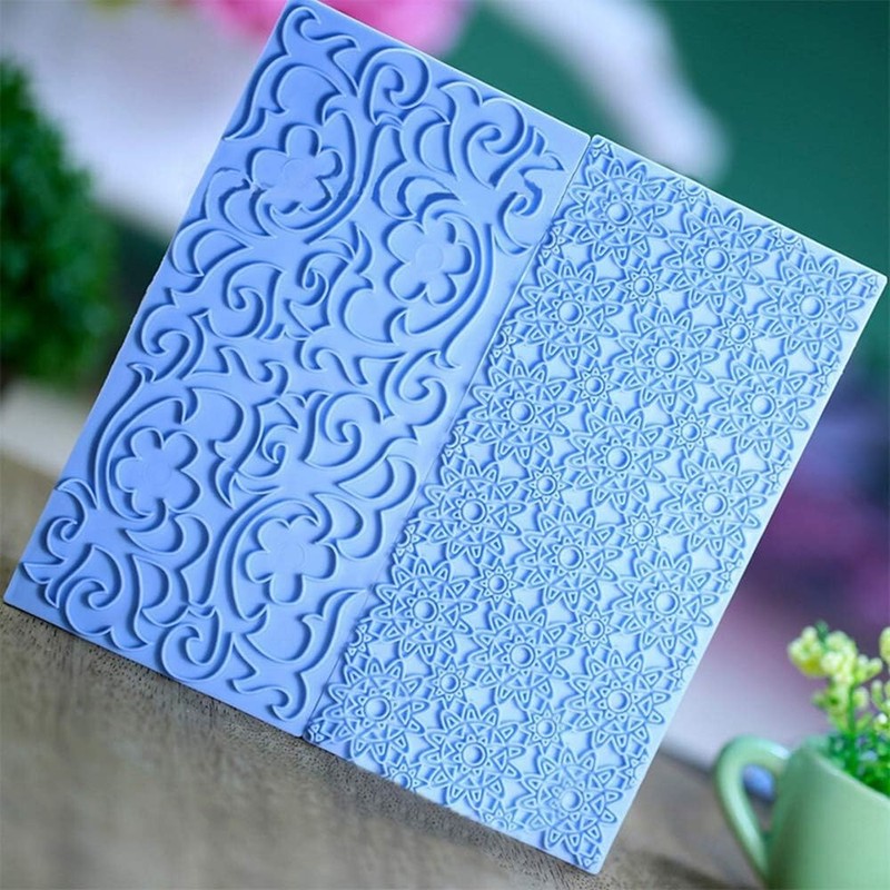Juego de 6 moldes con textura para fondant, con relieve de corteza de árbol gallery
