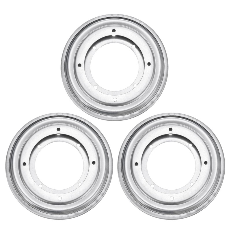 3Pcs 5.5 Inch Rotating Bearing Plate, Round Swivel Plate Stand, Silver