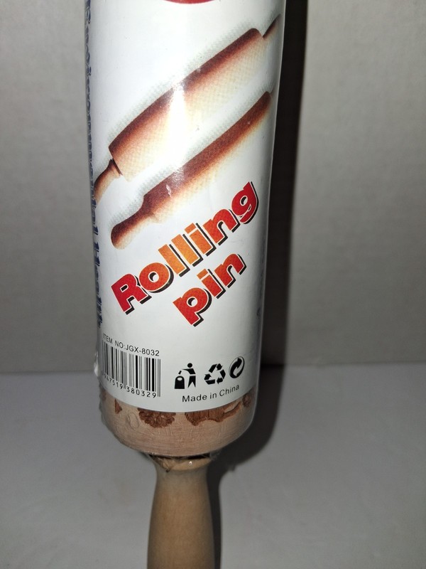 Rolling Pin Natural Wood Christmas Tree & Deer Embossed 14" Long NEW gallery