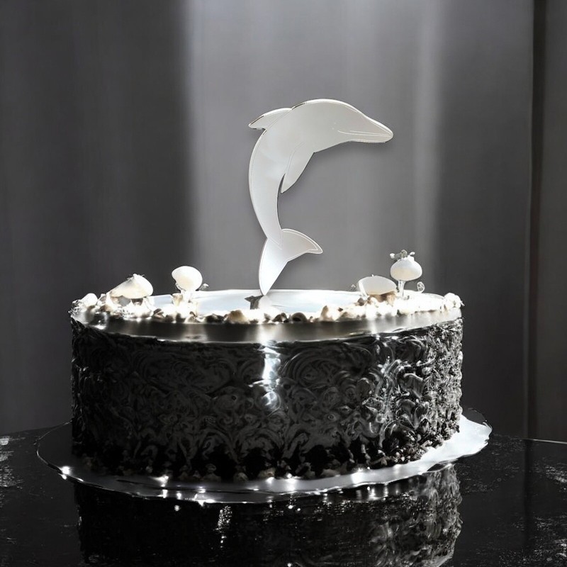 Etched Dolphin Cake & Cupcake Toppers, Many Colours/Sizes & Engraving