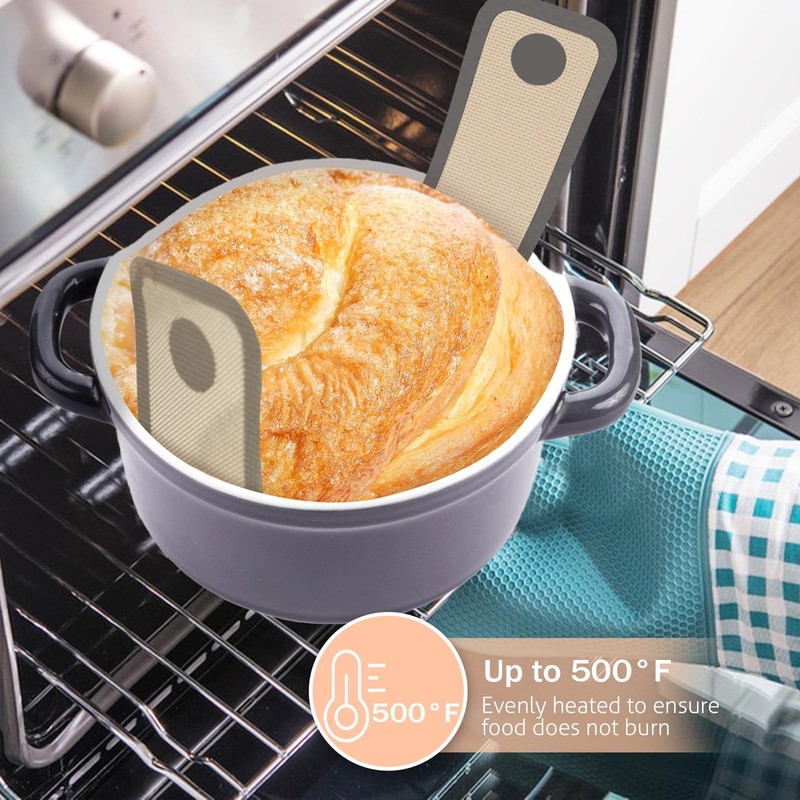 Koolstuffs Silicone Bread Sling for Dutch Oven, 2 PCS 2Pack Round, Gray gallery