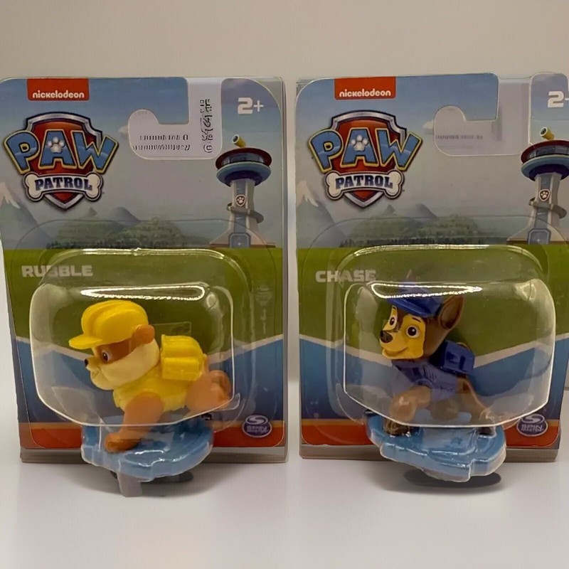 CHASE And RUBBLE 2 Set Paw Patrol Cake Toppers 2” Nickelodeon Spin Master NIB