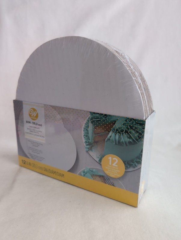 New Wilton 8 in Round White Cardboard Cake Circles Boards 12 Pack GreaseProof