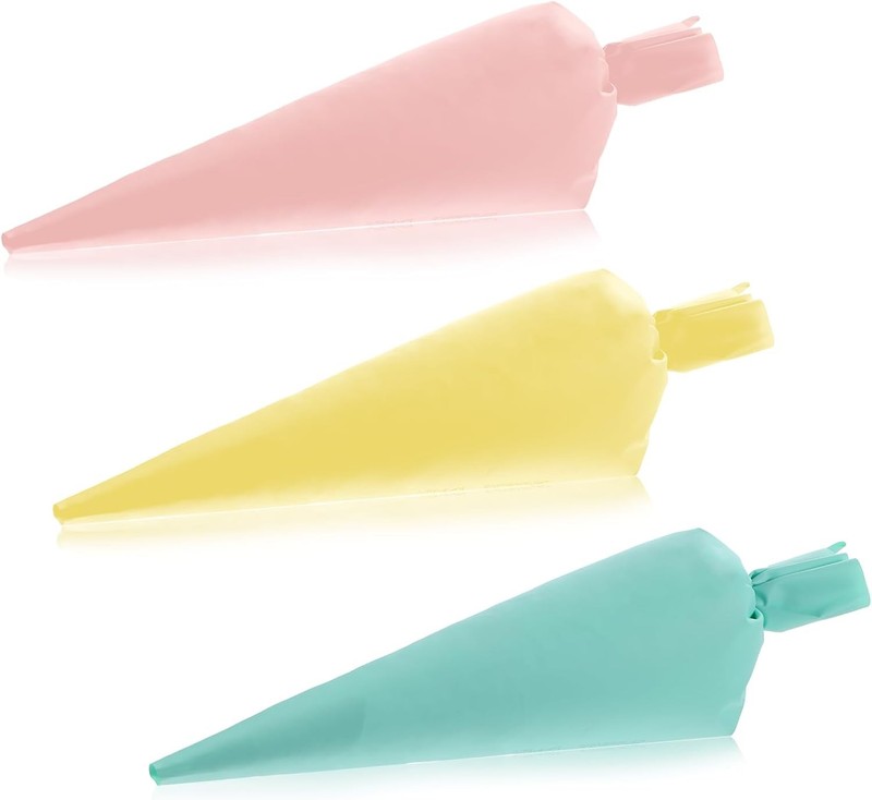 3 PCS Piping Bags Reusable, Silicone 16 Inch Manga Pastelera Small Piping Bags
