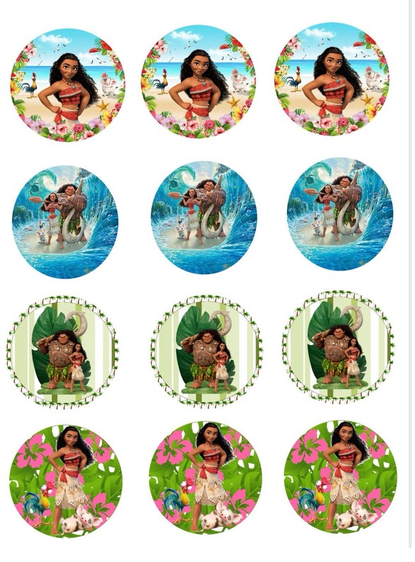 12 Moana Edible Image Cupcake Topper Frosting Sheet Cake Moana Party Favor