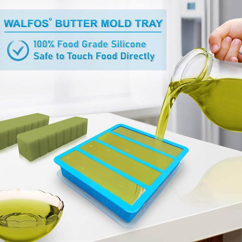 Silicone Butter Mold with Lid, Walfos Non-Stick Tray Fits Standard Butter Stick gallery
