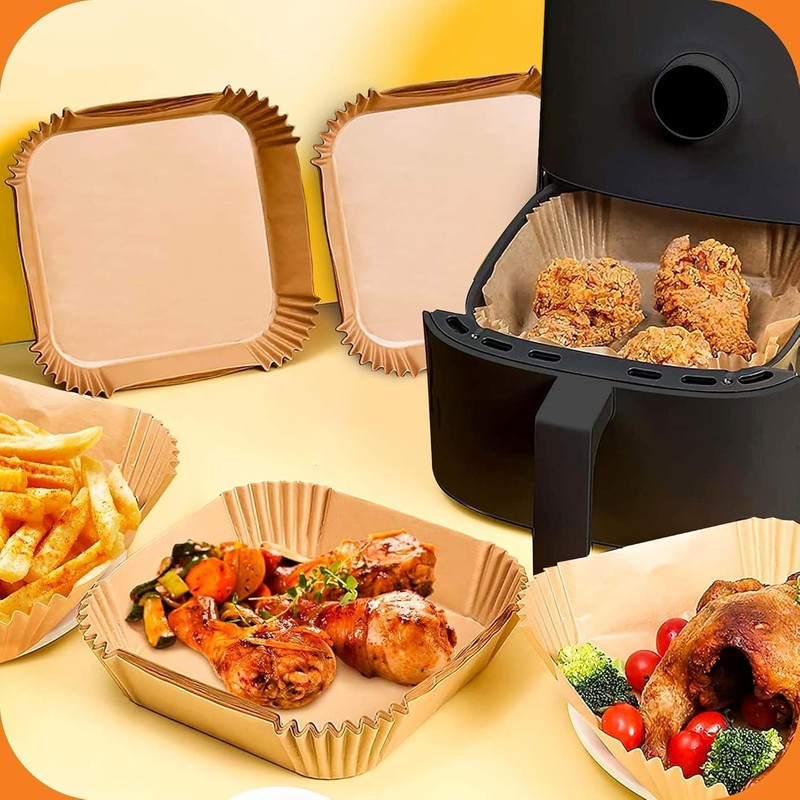 UrbanAir 6.5-Inch Square Air Fryer Paper Liners 125pcs for Easy Cleanup - gallery
