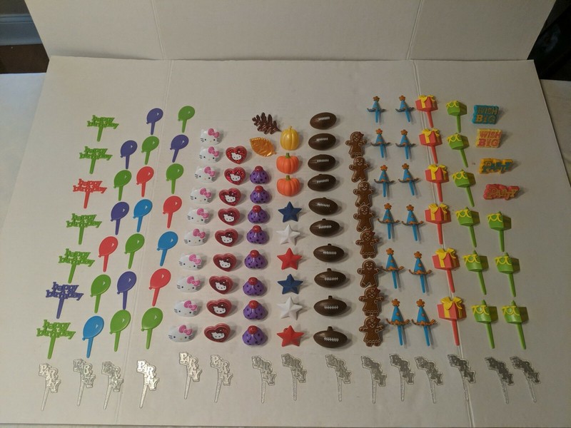 Assorted Lot Of Sturdy, Quality, Cupcake Rings And Picks Over 125 Pieces
