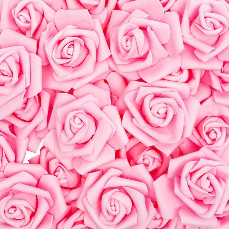 Bright Creations Artificial Flowers Foam Rose Heads - 3 X 1.2 In Mixed Pink gallery