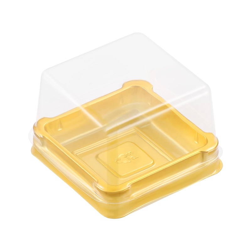 50 Pcs 2.16×1.85×1.57 Inch Clear Plastic Square Mooncake Dessert Boxes