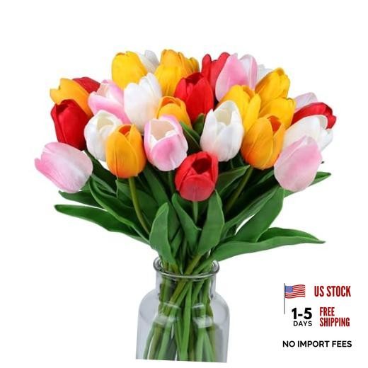 Fake Flowers Tulips Artificial Flower White,yellow,sunset Red,red,light-pink