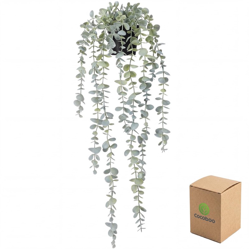 COCOBOO 1pcs Artificial Hanging Plants, Fake Potted 5.9in-24in, Sage Green