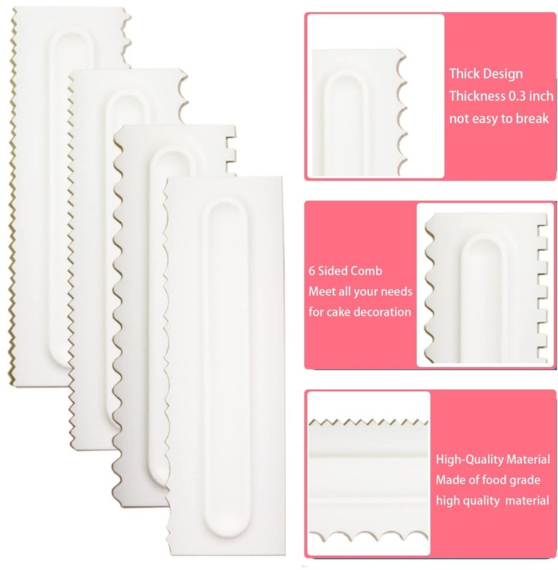 Cake Scraper Set of 9 Packs, Smoother Set, 9 Pcs, White gallery