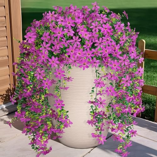 2 PCS Artificial Hanging Flowers Outdoor Spring Summer Decoration, B-purple gallery