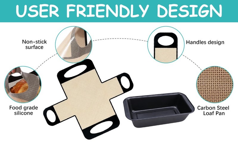 9x5 Loaf Pans for Baking Bread, 2-Pack Bread Loaf Pan Set with Silicone Bread gallery