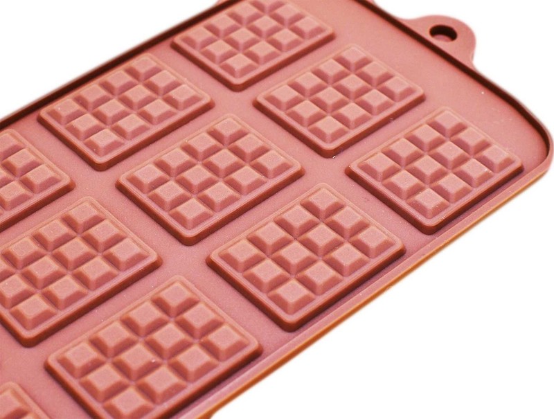 3PK Silicone Mini Rectangle Thin Waffle Chocolate DIY Mold Break-Apart Silicone
