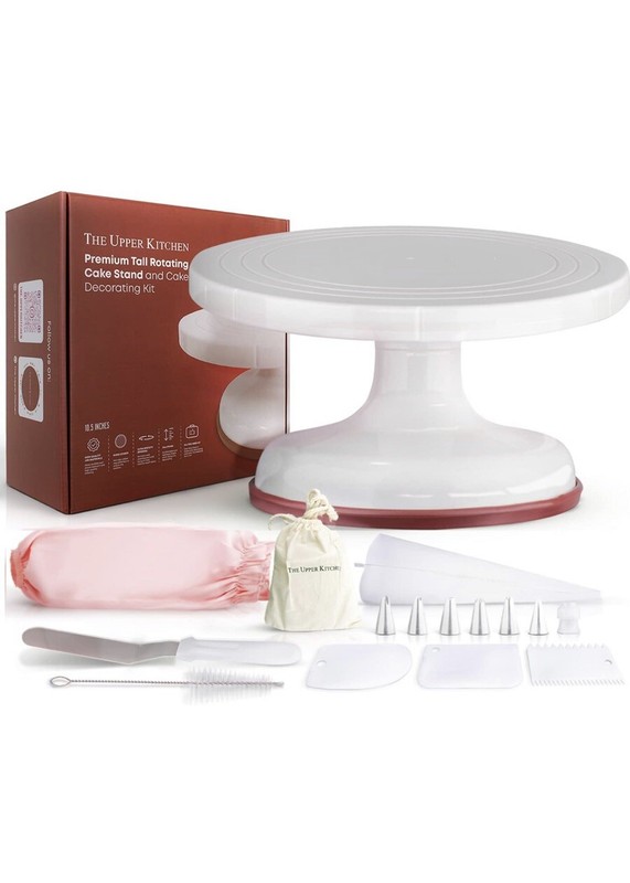 10.5” Rotating Cake Stand and Accessories Decorating Essentials for Baking