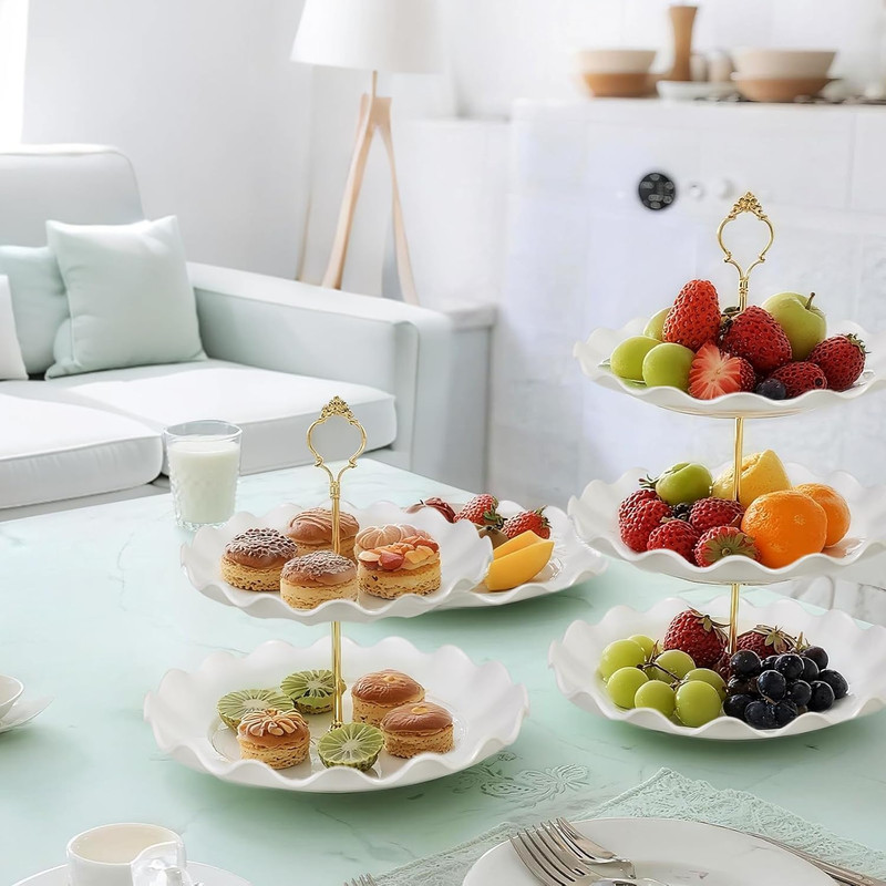 5 Pack Dessert Table Display Set, 2 Sets 3 Tier Cupcake Stand, 3 Pcs Food Servin gallery