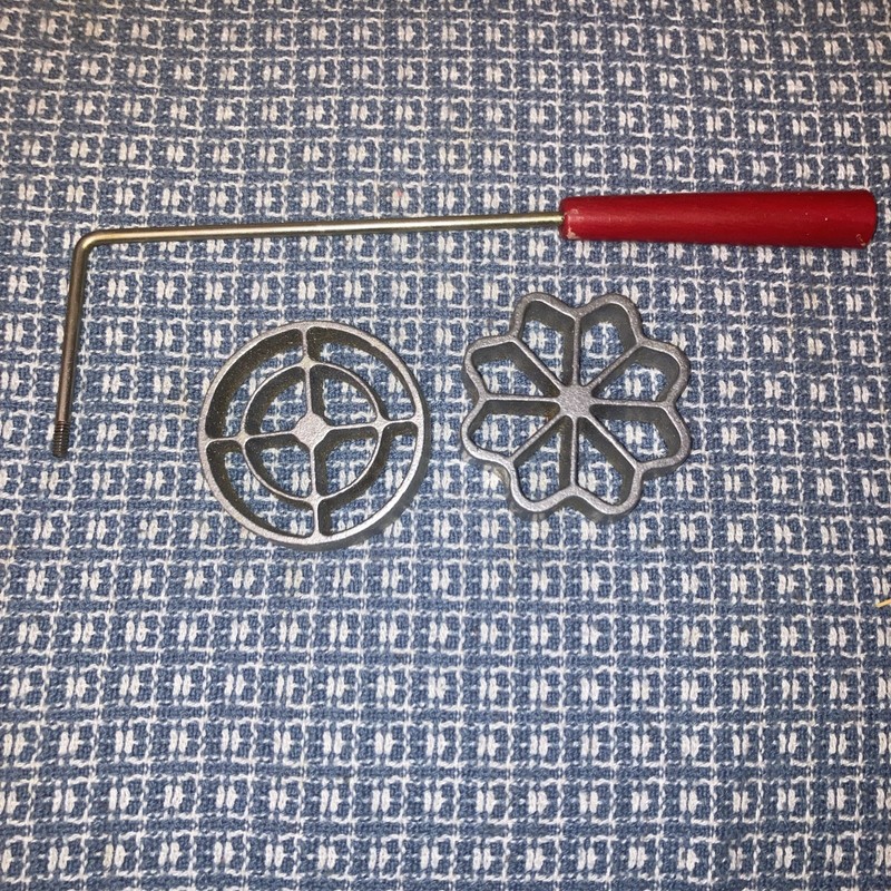 Vintage Vitantonio Rosette Iron Set Mold Makes 2 Different Shaped Rosettes gallery
