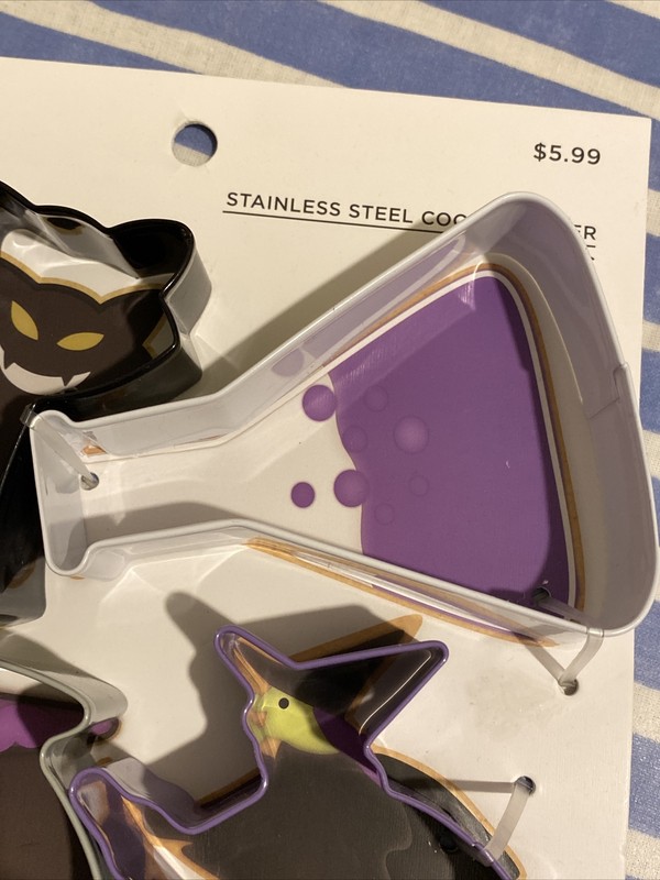 Halloween Stainless Steel Cookie Cutters Cat Witch Potion Cauldron Stir Brand gallery