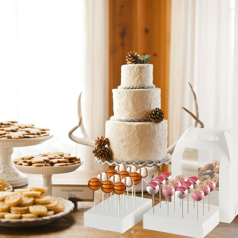 Cake Pop Boxes Portable Candy Carriers 18 Holes Clear Window 12 PCS gallery