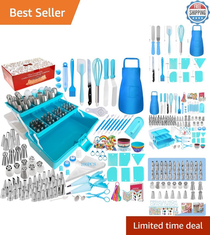 Luxury 368-Piece Cake Decorating Kit with Storage Case for Beginners & Pros