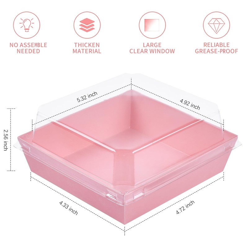 Ocmoiy Small Charcuterie Boxes with Clear Lids To Go Paper Disposable Food gallery