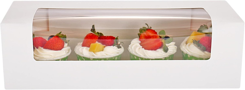 24-Pack 12" x 4" x 3.5" Roll Cake Boxes, Loaf Pumpkin Roll Boxes, White Bakery B gallery