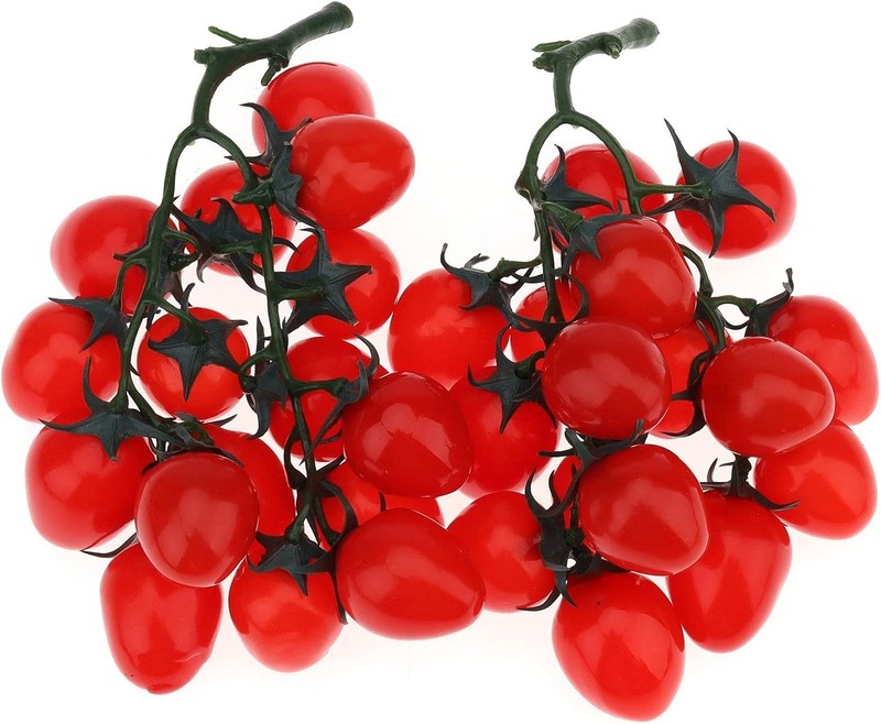 2 Pa Artificial Red Cherry Tomatoes Decorat Fake Tomato Home