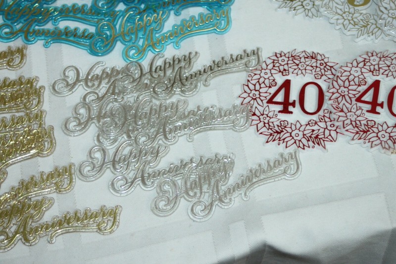 Large lot of Happy Anniversary Cake Decorating Topper Lot Scripts Numbers gallery