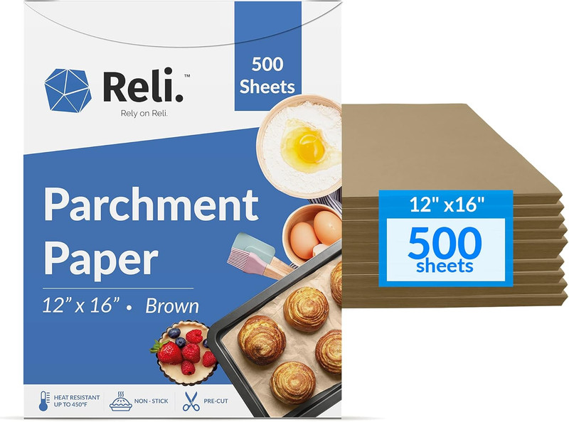 Reli. 500 Pcs Parchment Paper Sheets, Bulk | 12X16 In. | Brown Parchment Sheets,