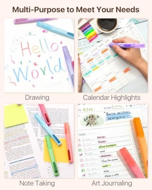 Cute Pastel Highlighters, 10 PCS Highlighters Assorted Colors, Soft Chisel gallery