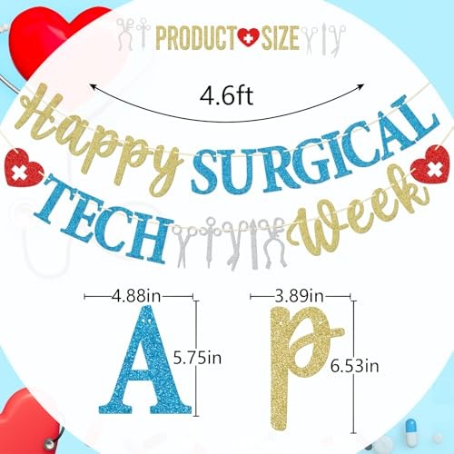 Happy Surgical Tech Week Banner, Pre-strung Surgical Tech Week Party Decor, gallery