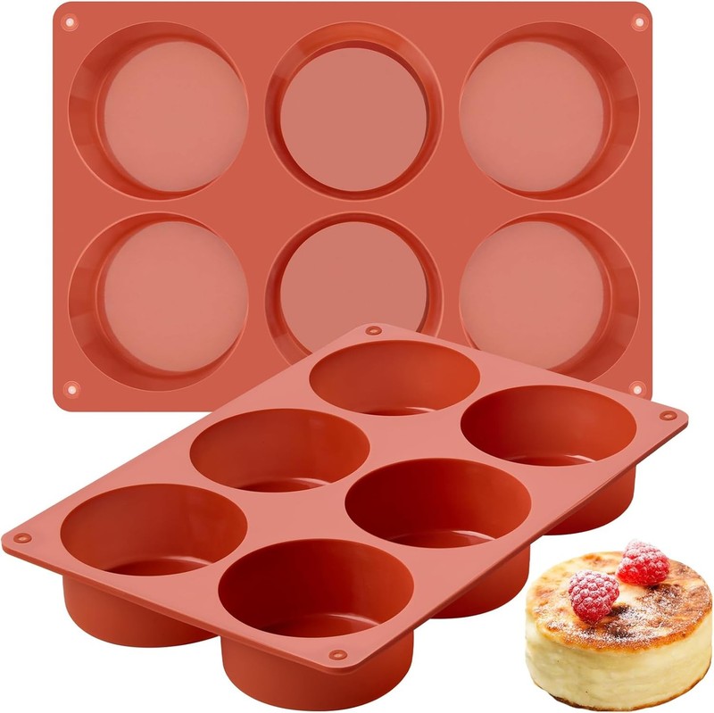 JOERSH 2-PK Silicone Egg Bite Molds Deep 3 Inch 3 Inch, 2 Pcs: 6 Cups,
