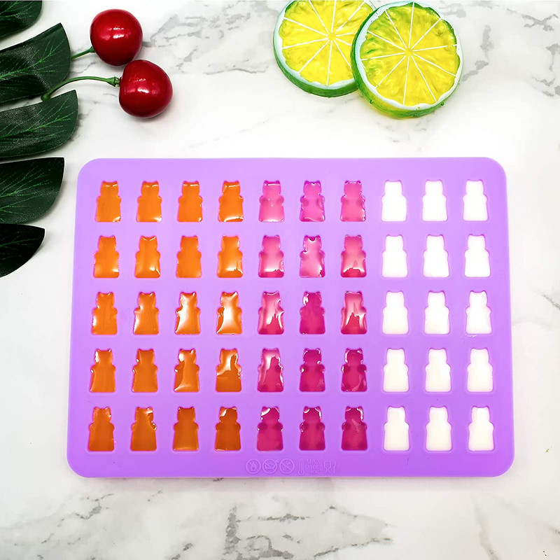 Gummy Bear Candy Molds Silicone, Mini Gummy Molds with 2 Droppers, Non-Stick Sil gallery