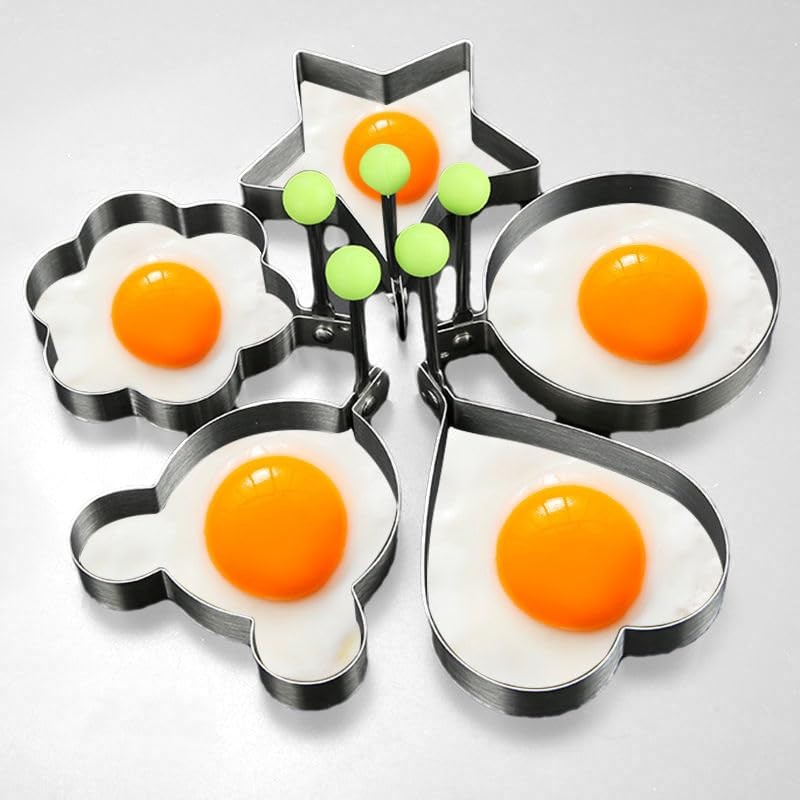 5 Pack Stainless Steel Egg Molds Different Shape Pancake Molds for Omelette gallery