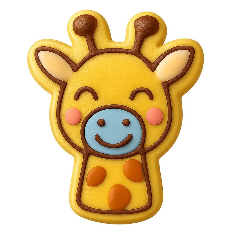 Smiling Giraffe Head Cookie Cutter & Stamp – 4×3.2 Fun Kitchen Baking
