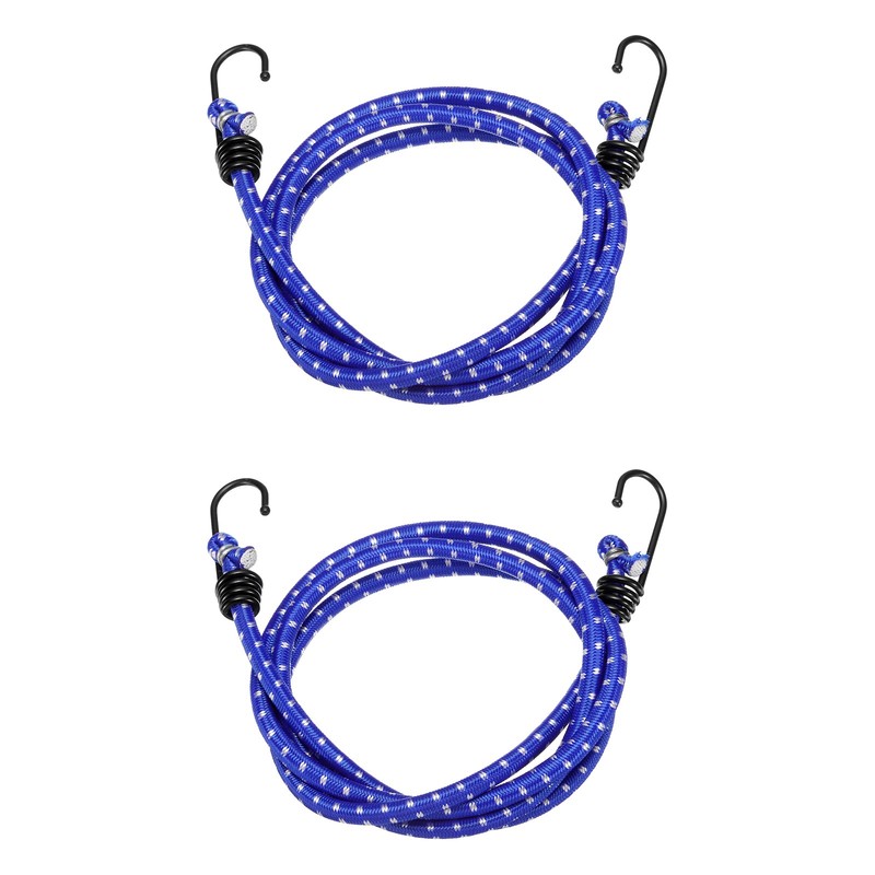 2Pcs Bungee Cord with Hooks 60″ Rubber Bungee Cords for Outdoor, Blue