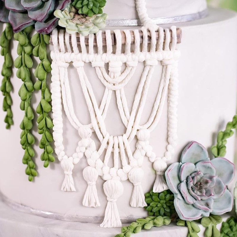 Hemp Rope Fondant Molds, Macrame Tassel Cake Decorating Silicone P-73 gallery