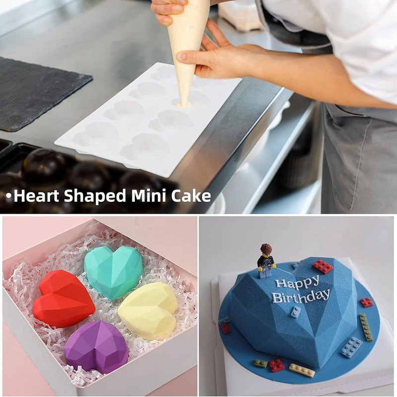 Heart Shaped Chocolate Mold Set Includes round Cylinder Candy Mold,Cavities Hear gallery